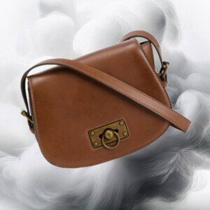 Frye Farrah Dark Brown Crossbody Shoulder Saddlebag Style (NWT)
